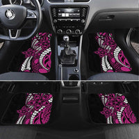 Polynesian Plumeria Floral Tattoo Pattern Car Mats Pink Style LT9 Set 4pcs Pink - Polynesian Pride