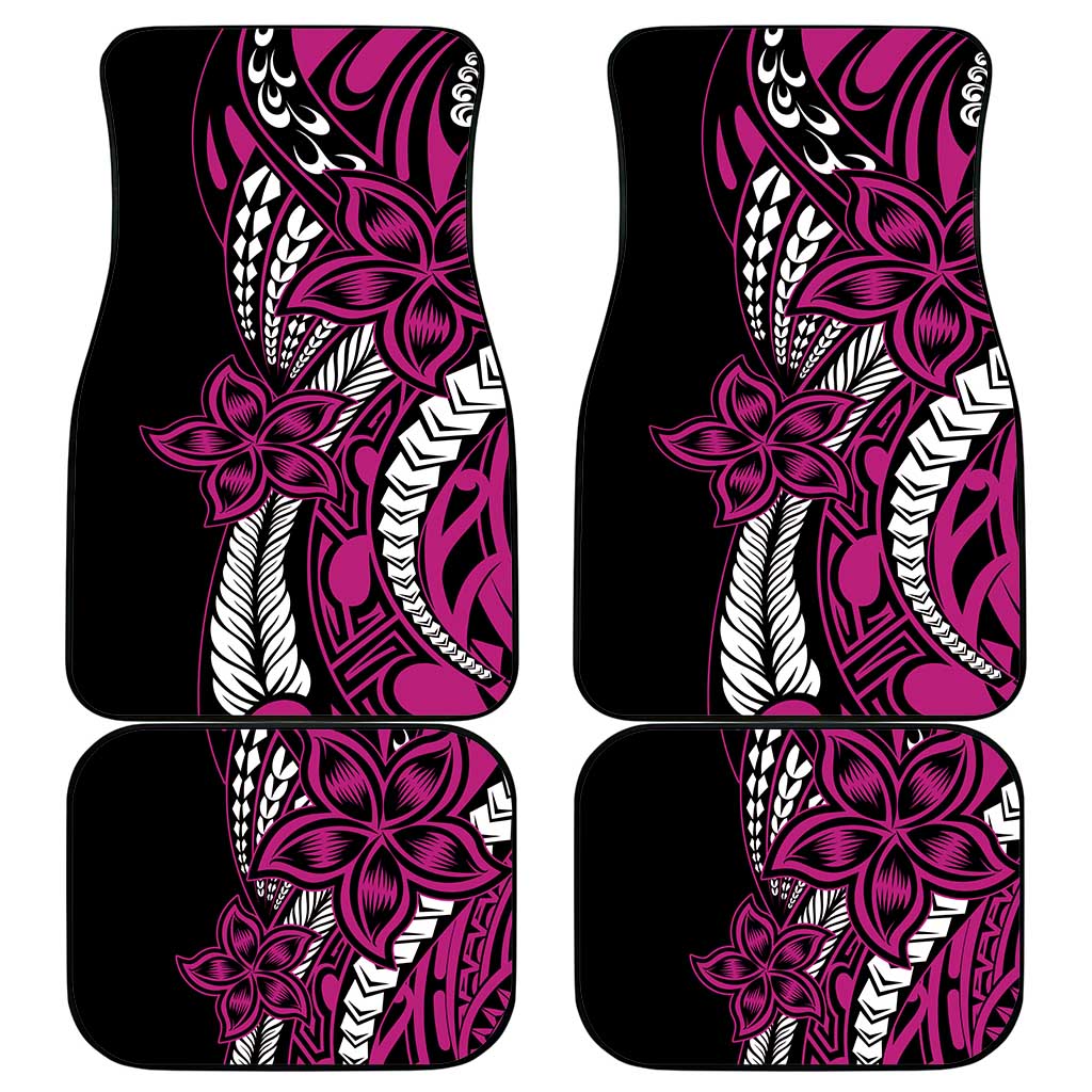 Polynesian Plumeria Floral Tattoo Pattern Car Mats Pink Style LT9 - Polynesian Pride