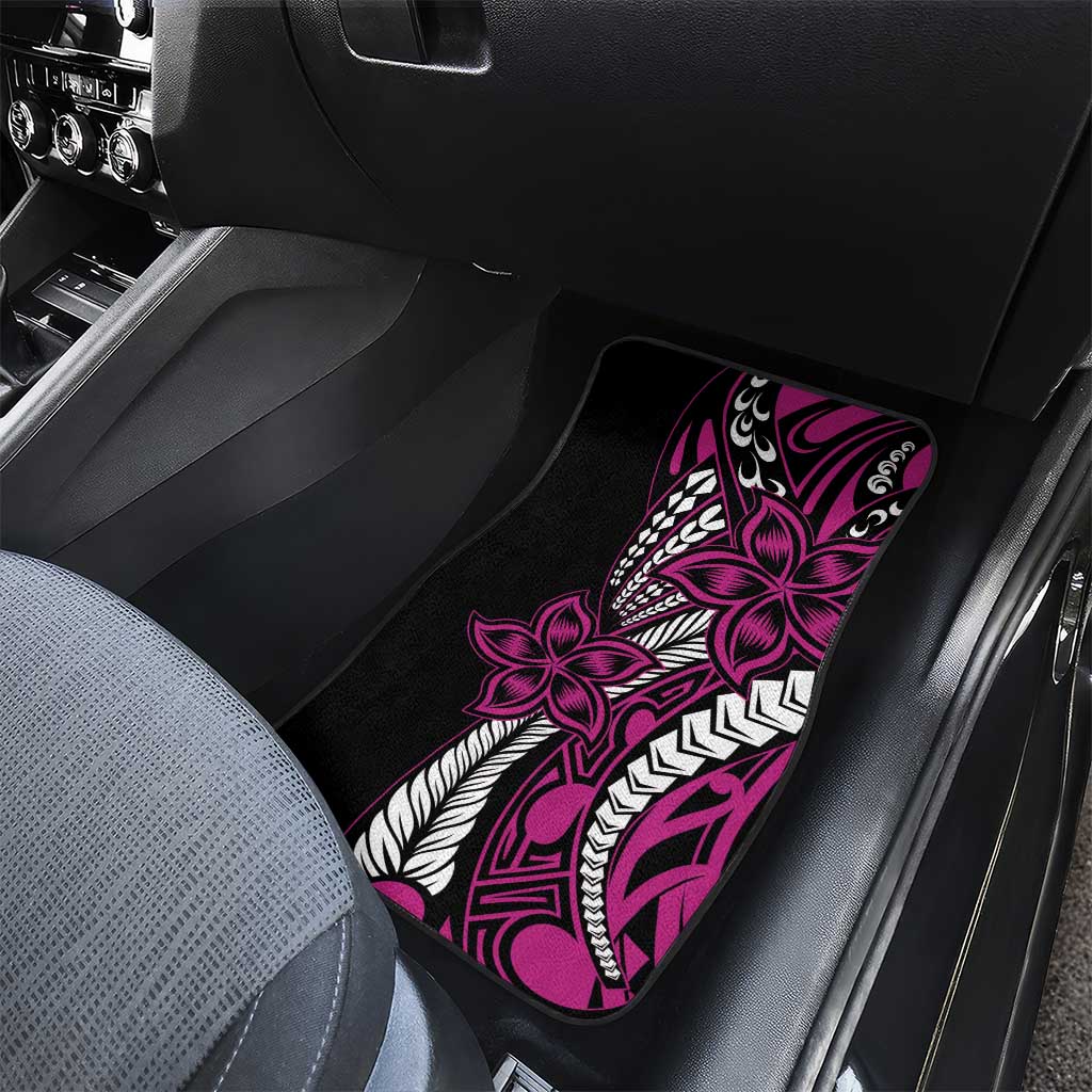 Polynesian Plumeria Floral Tattoo Pattern Car Mats Pink Style LT9 - Polynesian Pride