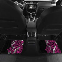 Polynesian Plumeria Floral Tattoo Pattern Car Mats Pink Style LT9 Set 2pcs - Back Pink - Polynesian Pride
