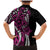 Polynesian Plumeria Floral Tattoo Pattern Family Matching Mermaid Dress and Hawaiian Shirt Pink Style