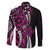 Polynesian Plumeria Floral Tattoo Pattern Family Matching Mermaid Dress and Hawaiian Shirt Pink Style