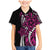 Polynesian Plumeria Floral Tattoo Pattern Family Matching Mermaid Dress and Hawaiian Shirt Pink Style