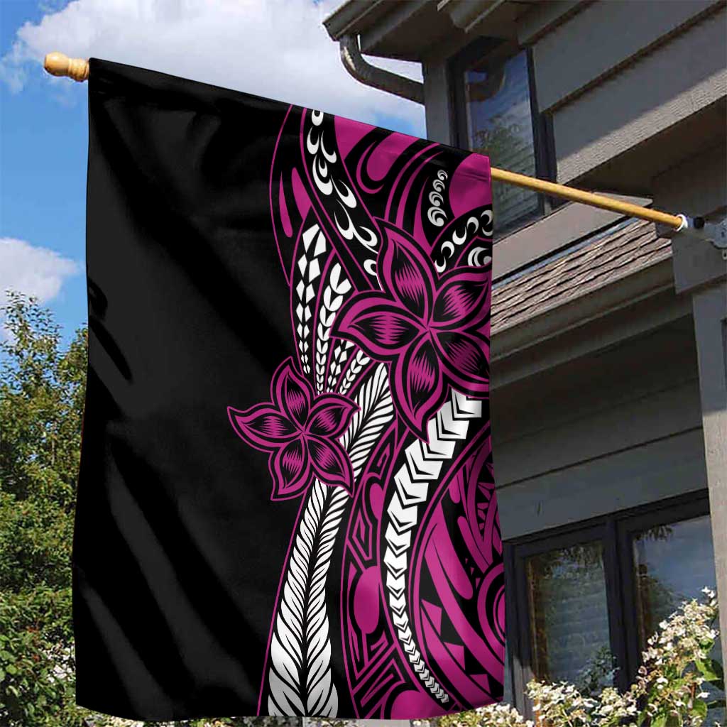Polynesian Plumeria Floral Tattoo Pattern Garden Flag Pink Style LT9 - Polynesian Pride