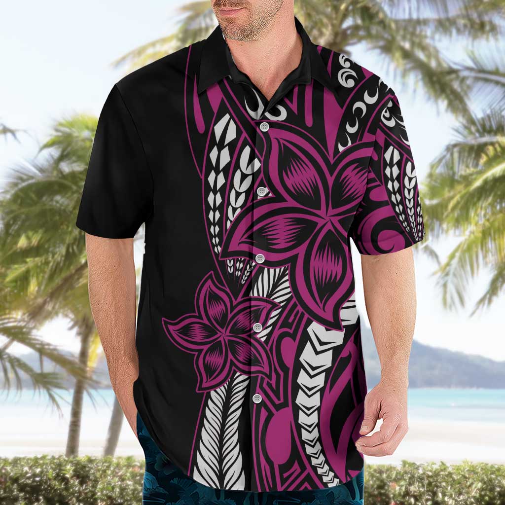 Polynesian Plumeria Floral Tattoo Pattern Hawaiian Shirt Pink Style LT9 - Polynesian Pride