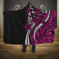 Polynesian Plumeria Floral Tattoo Pattern Hooded Blanket Pink Style LT9 - Polynesian Pride