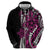 Polynesian Plumeria Floral Tattoo Pattern Hoodie Pink Style