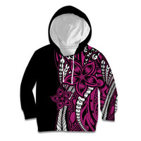 Polynesian Plumeria Floral Tattoo Pattern Kid Hoodie Pink Style