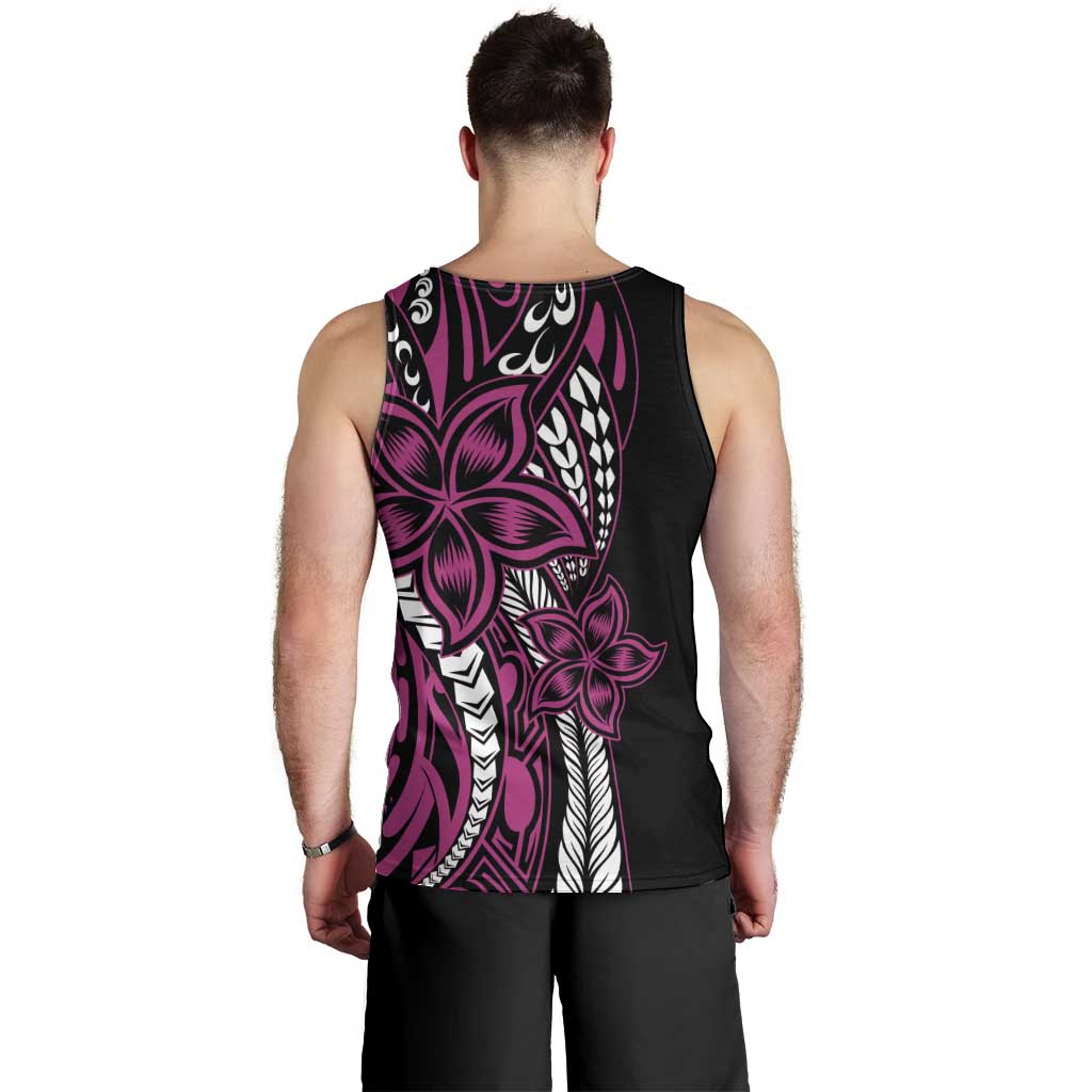 Polynesian Plumeria Floral Tattoo Pattern Men Tank Top Pink Style LT9 - Polynesian Pride