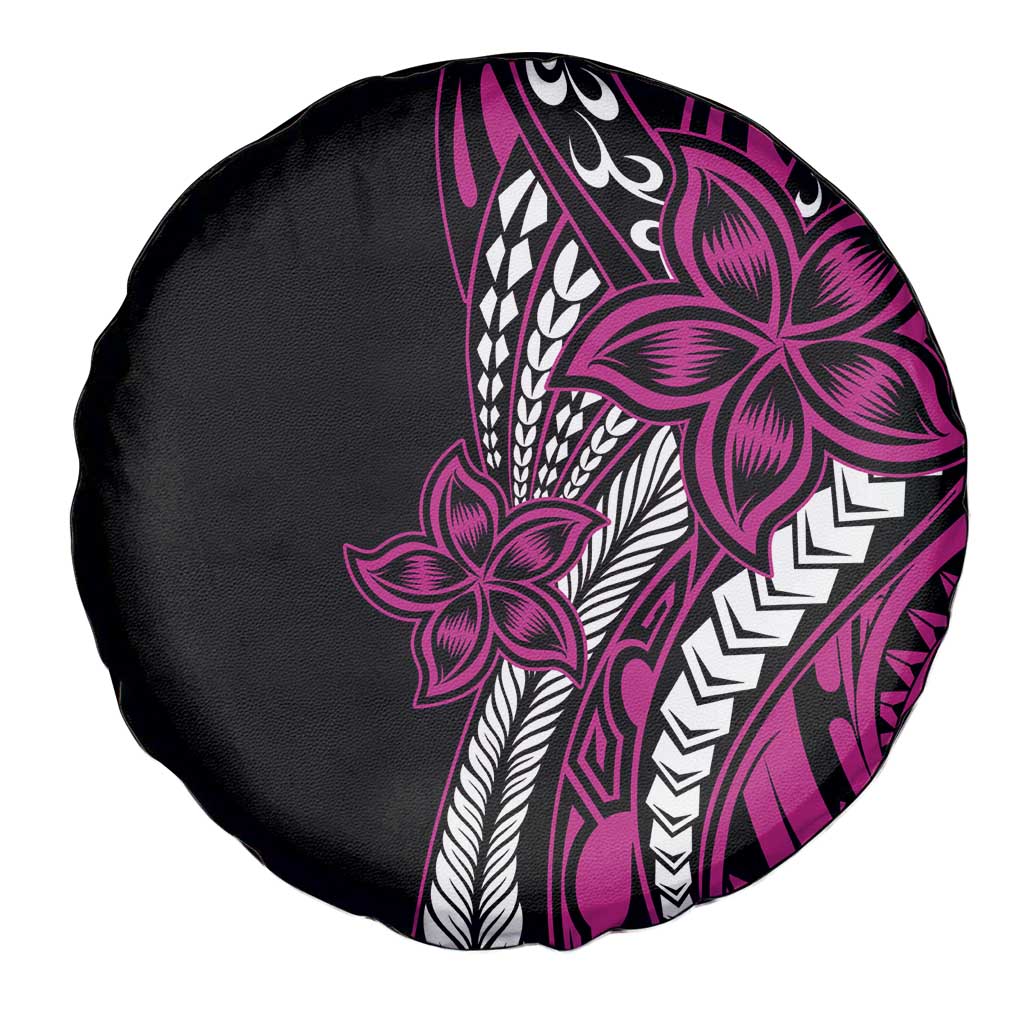 Polynesian Plumeria Floral Tattoo Pattern Spare Tire Cover Pink Style LT9 - Polynesian Pride