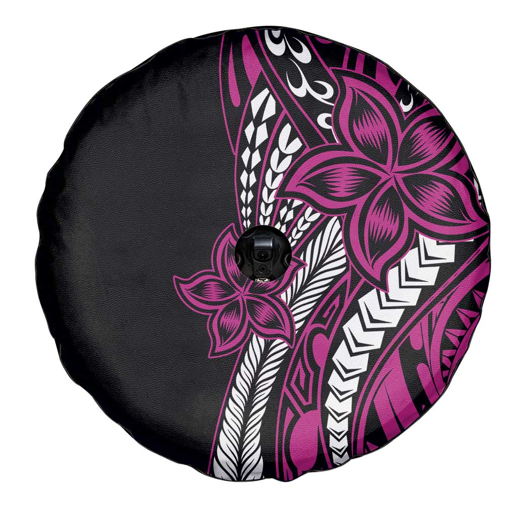 Polynesian Plumeria Floral Tattoo Pattern Spare Tire Cover Pink Style LT9 - Polynesian Pride