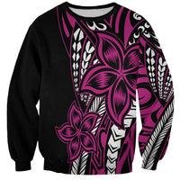 Polynesian Plumeria Floral Tattoo Pattern Sweatshirt Pink Style LT9 Unisex Pink - Polynesian Pride