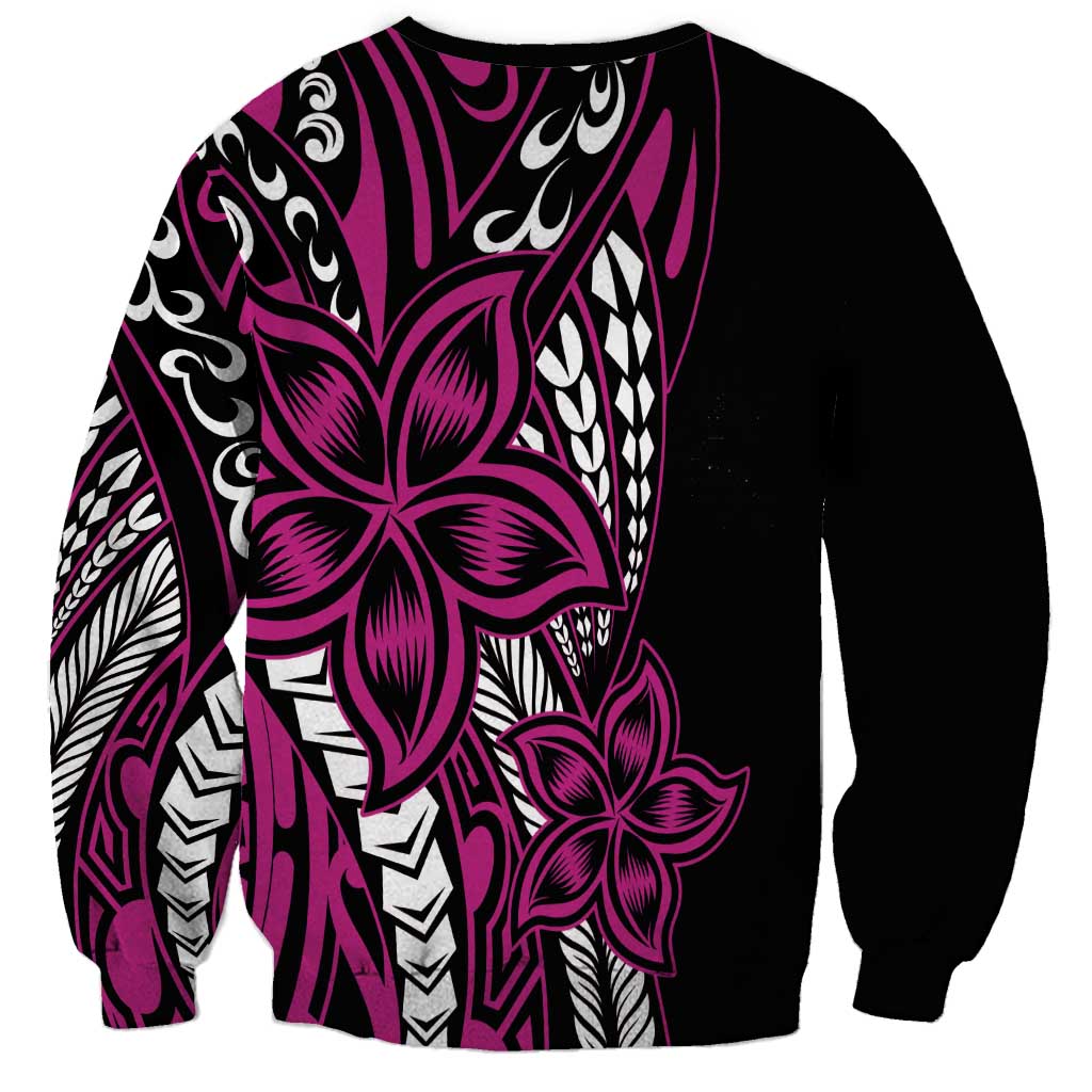 Polynesian Plumeria Floral Tattoo Pattern Sweatshirt Pink Style LT9 - Polynesian Pride