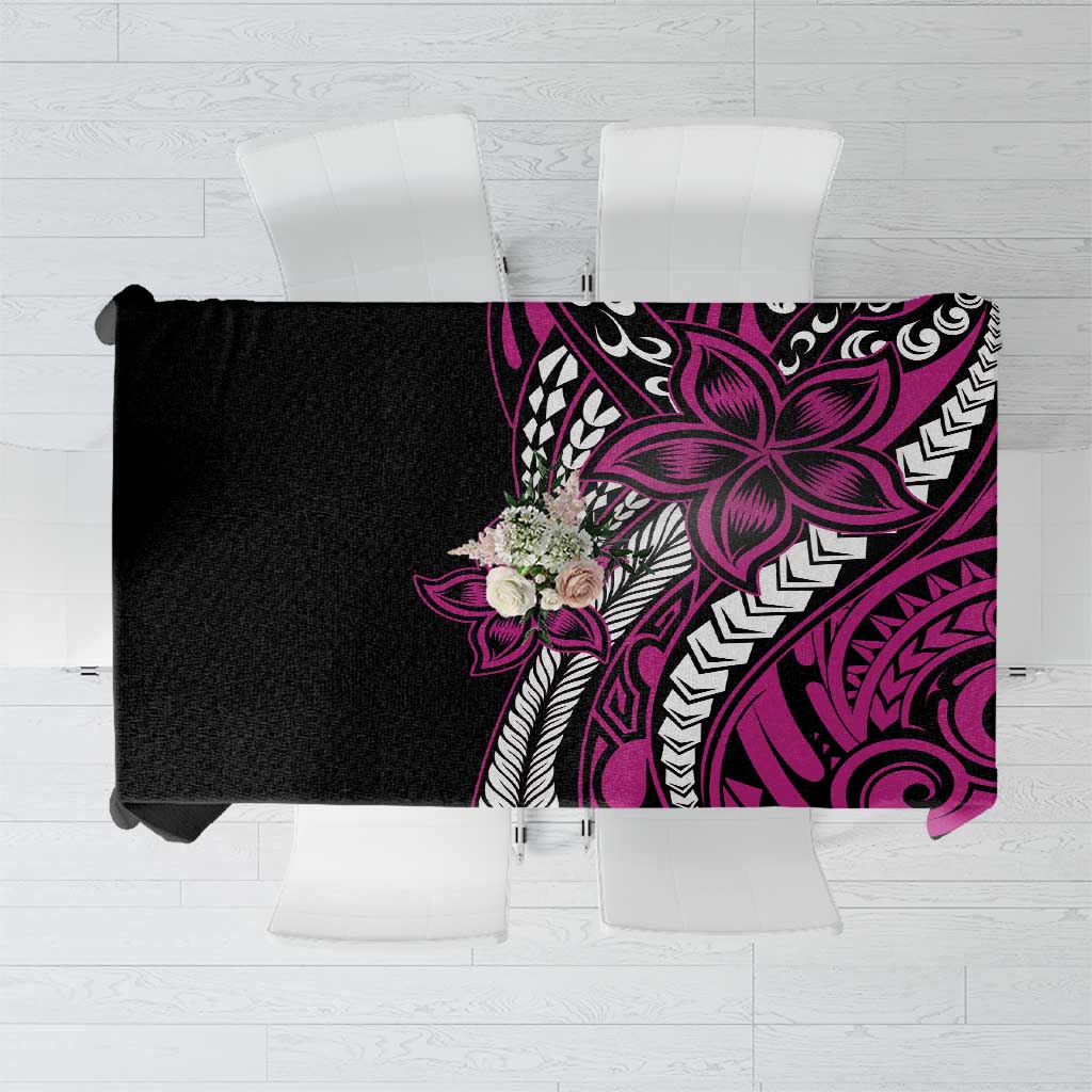 Polynesian Plumeria Floral Tattoo Pattern Tablecloth Pink Style LT9 Pink - Polynesian Pride