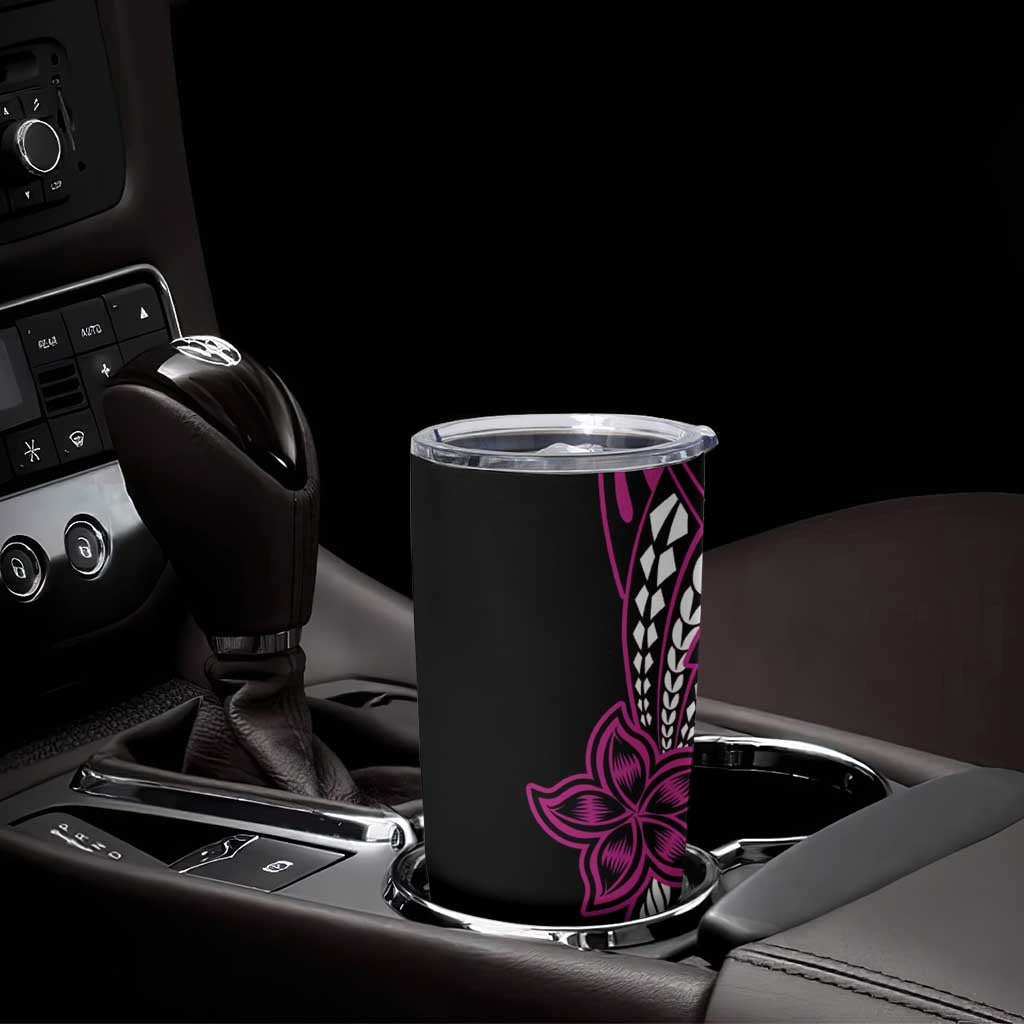 Polynesian Plumeria Floral Tattoo Pattern Tumbler Cup Pink Style LT9 - Polynesian Pride