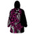 Polynesian Plumeria Floral Tattoo Pattern Wearable Blanket Hoodie Pink Style