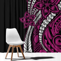 Polynesian Plumeria Floral Tattoo Pattern Window Curtain Pink Style LT9 - Polynesian Pride