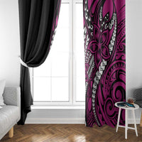 Polynesian Plumeria Floral Tattoo Pattern Window Curtain Pink Style LT9 - Polynesian Pride