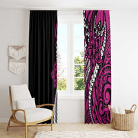 Polynesian Plumeria Floral Tattoo Pattern Window Curtain Pink Style LT9 - Polynesian Pride