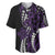 Polynesian Plumeria Floral Tattoo Pattern Baseball Jersey Purple Style