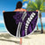 Polynesian Plumeria Floral Tattoo Pattern Beach Blanket Purple Style