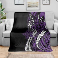 Polynesian Plumeria Floral Tattoo Pattern Blanket Purple Style LT9 - Polynesian Pride