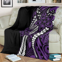 Polynesian Plumeria Floral Tattoo Pattern Blanket Purple Style LT9 - Polynesian Pride