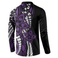 Polynesian Plumeria Floral Tattoo Pattern Button Sweatshirt Purple Style LT9 - Polynesian Pride