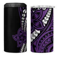 Polynesian Plumeria Floral Tattoo Pattern 4 in 1 Can Cooler Tumbler Purple Style LT9 One Size: 16 oz Purple - Polynesian Pride