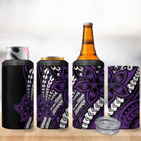 Polynesian Plumeria Floral Tattoo Pattern 4 in 1 Can Cooler Tumbler Purple Style LT9 - Polynesian Pride