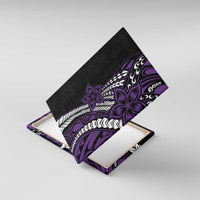 Polynesian Plumeria Floral Tattoo Pattern Canvas Wall Art Purple Style LT9 With Frame Purple - Polynesian Pride