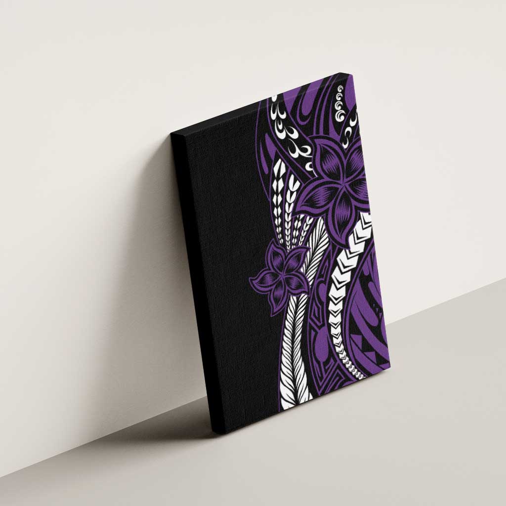 Polynesian Plumeria Floral Tattoo Pattern Canvas Wall Art Purple Style LT9 - Polynesian Pride