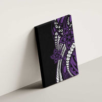 Polynesian Plumeria Floral Tattoo Pattern Canvas Wall Art Purple Style LT9 - Polynesian Pride