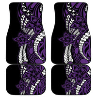 Polynesian Plumeria Floral Tattoo Pattern Car Mats Purple Style LT9 - Polynesian Pride
