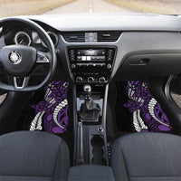 Polynesian Plumeria Floral Tattoo Pattern Car Mats Purple Style LT9 Set 2pcs - Front Purple - Polynesian Pride