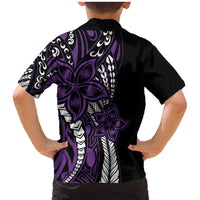 Polynesian Plumeria Floral Tattoo Pattern Family Matching Mermaid Dress and Hawaiian Shirt Purple Style