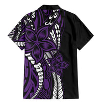 Polynesian Plumeria Floral Tattoo Pattern Family Matching Mermaid Dress and Hawaiian Shirt Purple Style