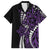 Polynesian Plumeria Floral Tattoo Pattern Family Matching Off Shoulder Maxi Dress and Hawaiian Shirt Purple Style