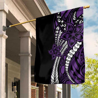 Polynesian Plumeria Floral Tattoo Pattern Garden Flag Purple Style LT9 House Flag Purple - Polynesian Pride