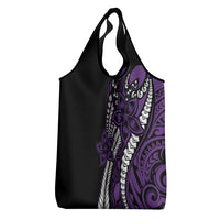 Polynesian Plumeria Floral Tattoo Pattern Grocery Bag Purple Style LT9 - Polynesian Pride
