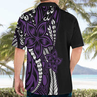 Polynesian Plumeria Floral Tattoo Pattern Hawaiian Shirt Purple Style LT9 - Polynesian Pride