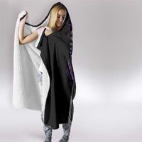 Polynesian Plumeria Floral Tattoo Pattern Hooded Blanket Purple Style LT9 - Polynesian Pride