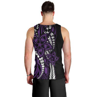 Polynesian Plumeria Floral Tattoo Pattern Men Tank Top Purple Style LT9 - Polynesian Pride