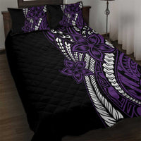 Polynesian Plumeria Floral Tattoo Pattern Quilt Bed Set Purple Style LT9 Purple - Polynesian Pride