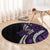 Polynesian Plumeria Floral Tattoo Pattern Round Carpet Purple Style