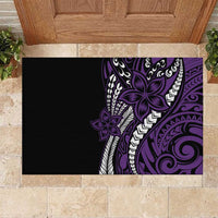 Polynesian Plumeria Floral Tattoo Pattern Rubber Doormat Purple Style LT9 Purple - Polynesian Pride
