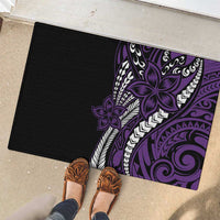 Polynesian Plumeria Floral Tattoo Pattern Rubber Doormat Purple Style LT9 - Polynesian Pride
