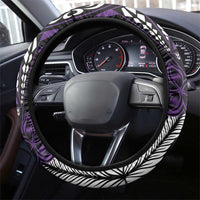 Polynesian Plumeria Floral Tattoo Pattern Steering Wheel Cover Purple Style LT9 - Polynesian Pride