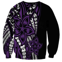 Polynesian Plumeria Floral Tattoo Pattern Sweatshirt Purple Style LT9 - Polynesian Pride