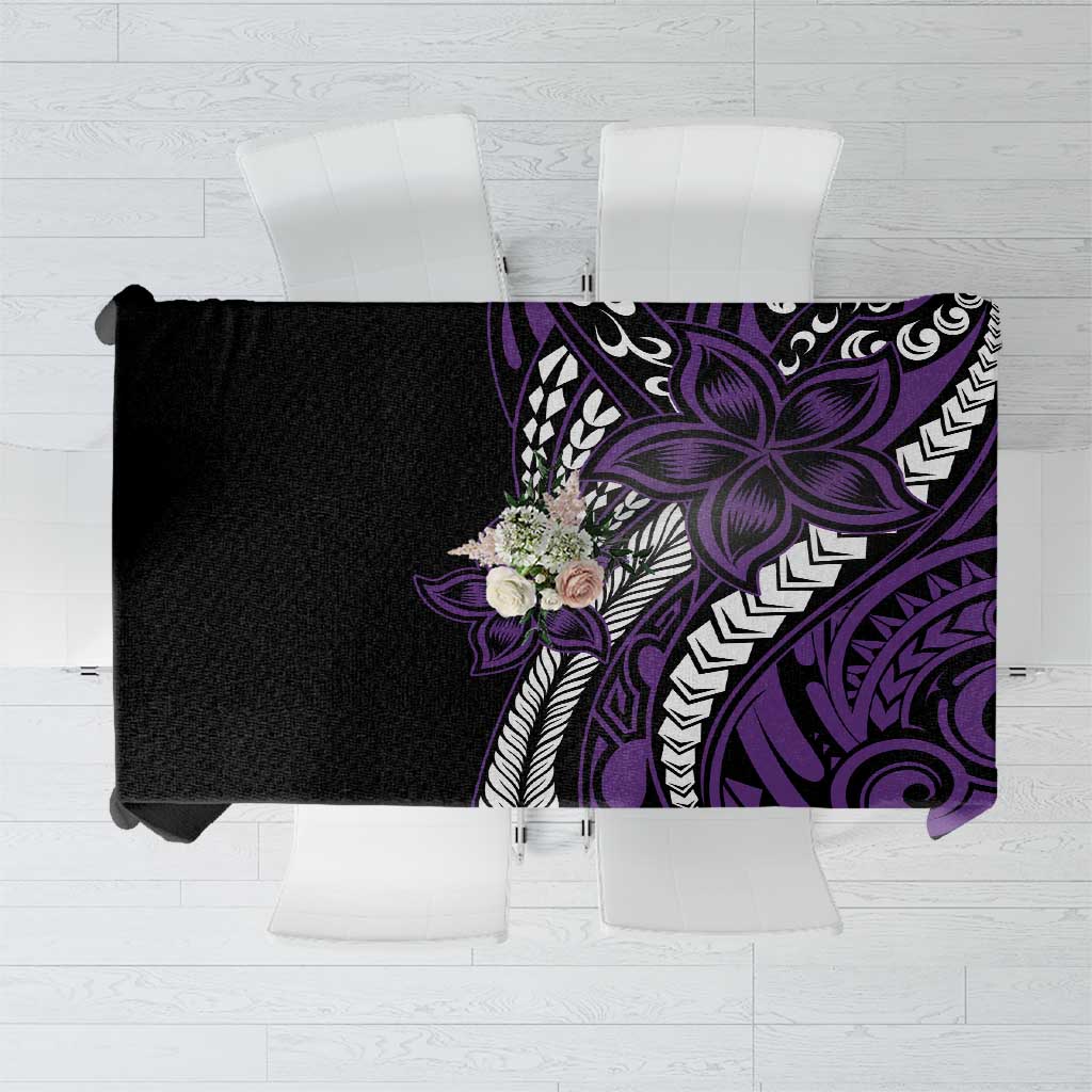 Polynesian Plumeria Floral Tattoo Pattern Tablecloth Purple Style LT9 Purple - Polynesian Pride